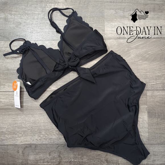 Charmo Maternity Scallop Edge Tie Back Bikini Swimsuit Size M - Picture 7 of 7